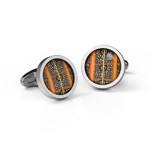 Cufflinks Round Caterpillar