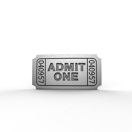 Admit One Ticket Pin